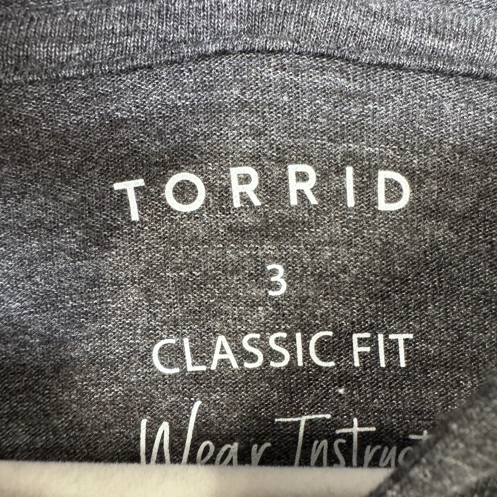 Torrid Womens Size 3X Gray Rock Roll Leopard Graphic Lightweight Hoodie - Picture 3 of 9